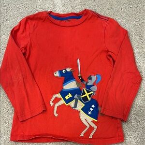 Gymboree Red and Blue Long Sleeve Tee with Knight Design